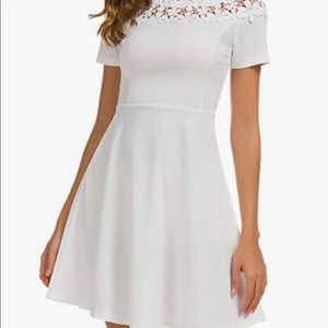 Elegant Vintage Floral Lace Off Shoulder Dress